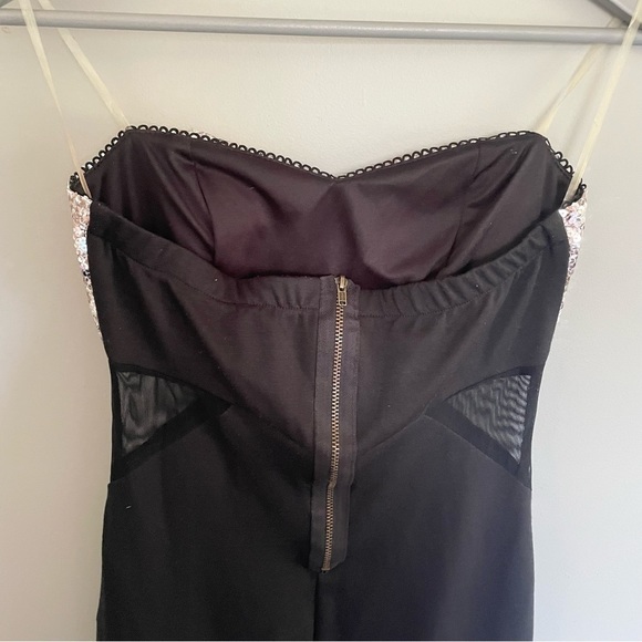 Strapless | Sequence | Mini Dress | Mesh Cut Out | Black | Sparkly | Party Dress - Picture 5 of 7